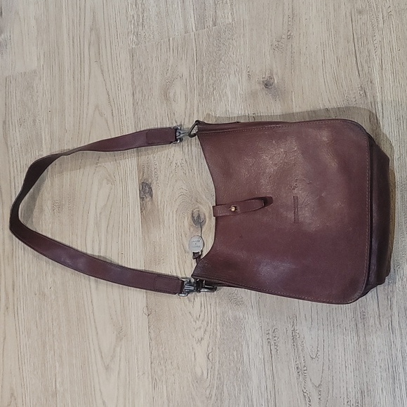 Rare Vintage Dooney & Bourke Brown Leather Shoulder Bag 9x10 Made in Italy